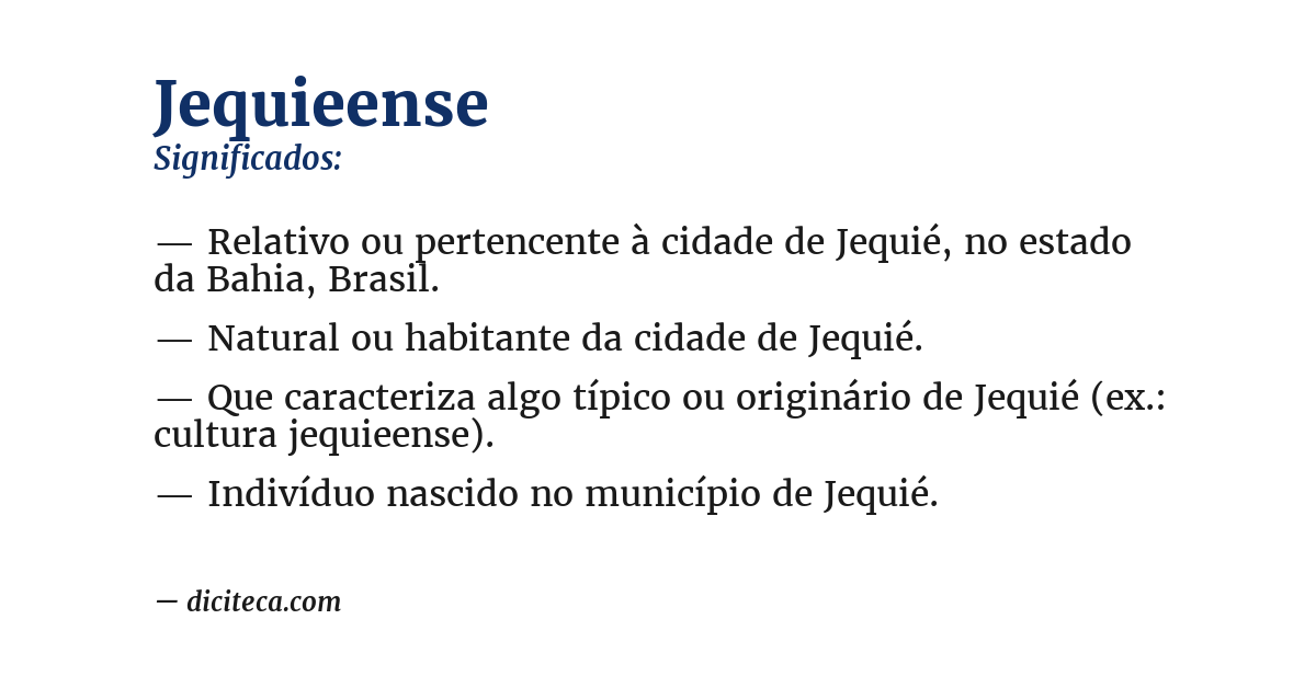 Significado de jequieense