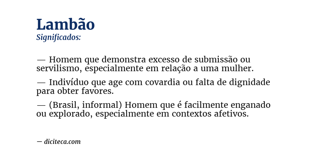 Significado de lambão