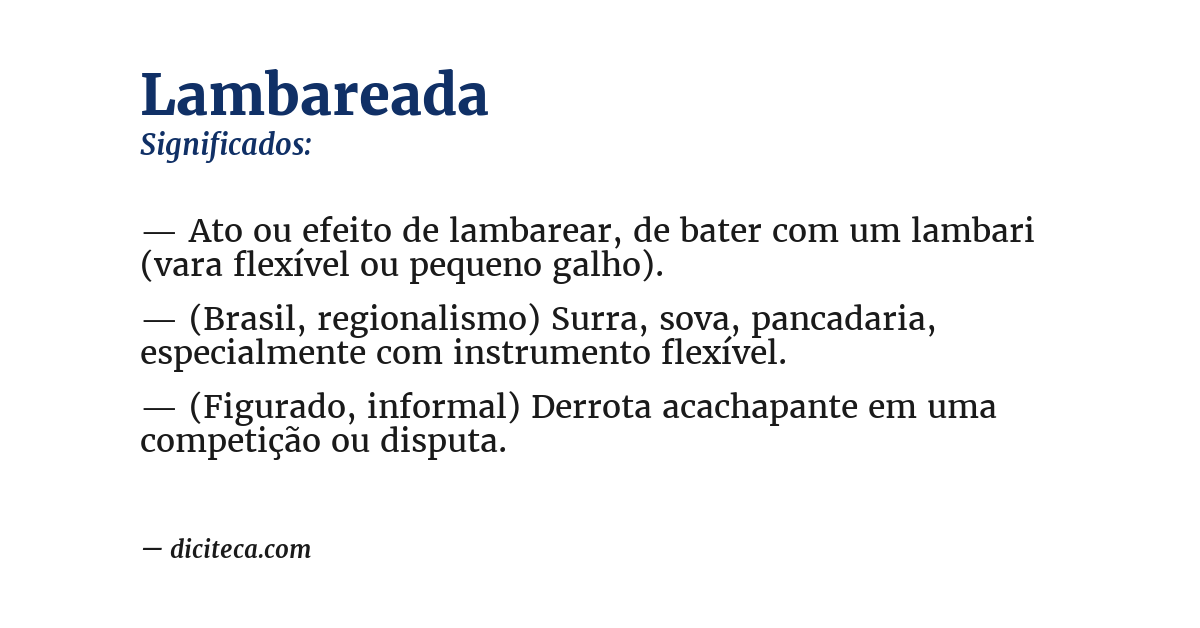 Significado de lambareada