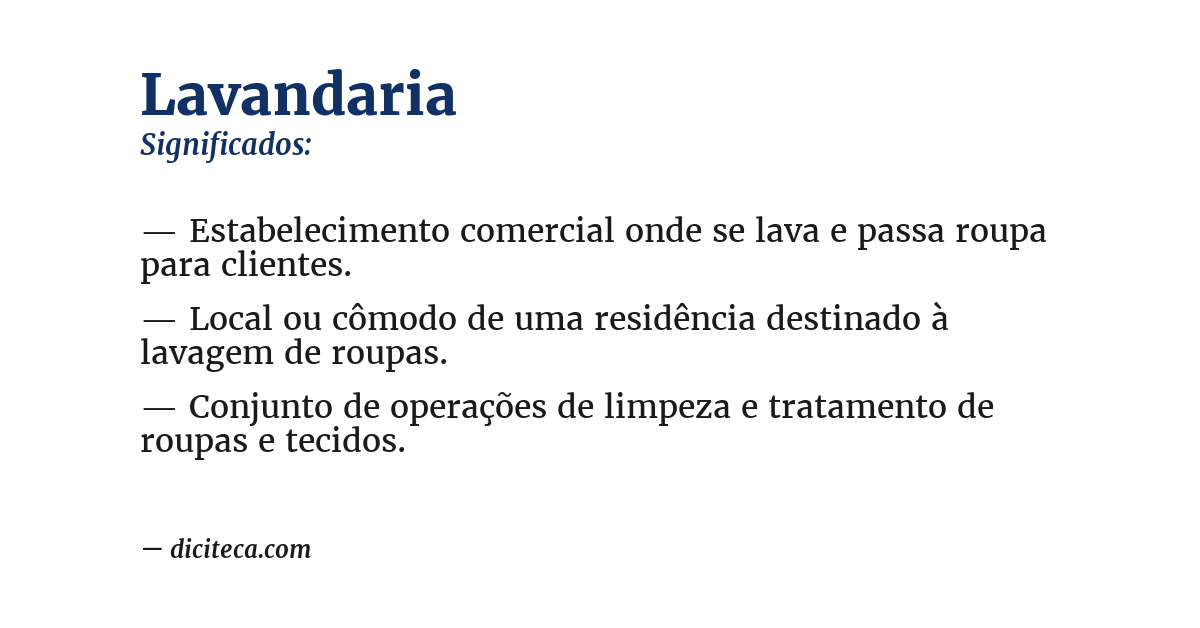 Significado de lavandaria