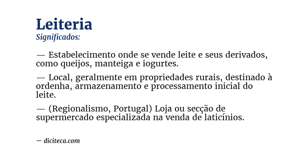 Significado de leiteria