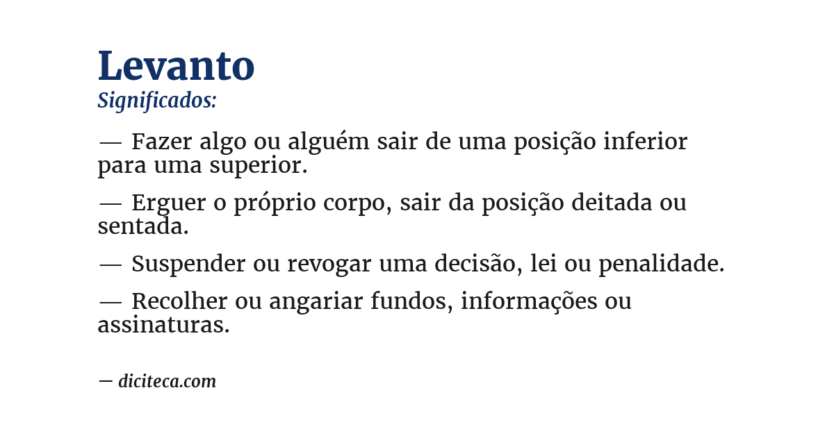 Significado de levanto
