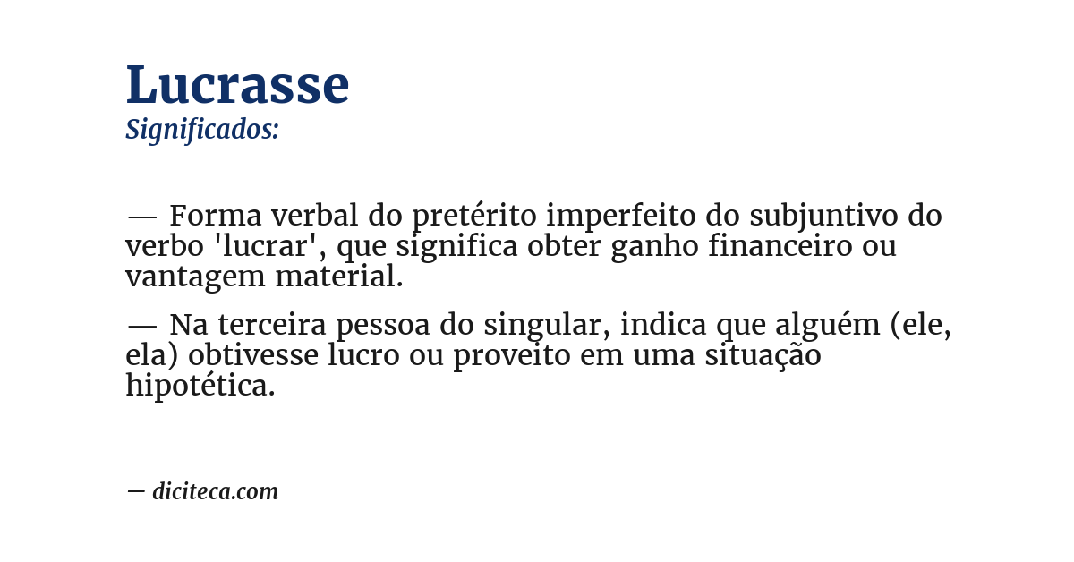 Significado de lucrasse