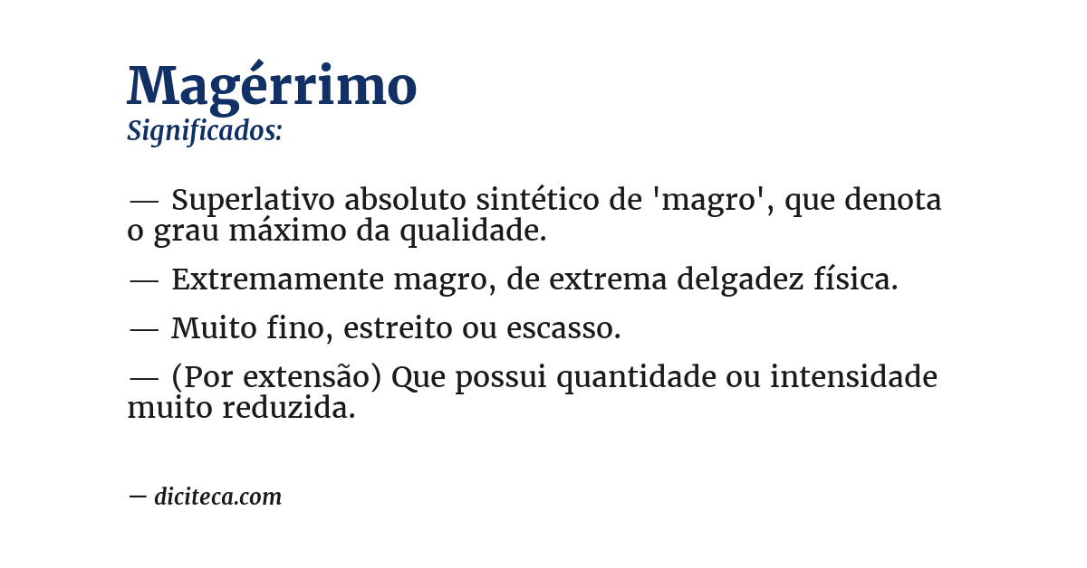 Significado de magérrimo