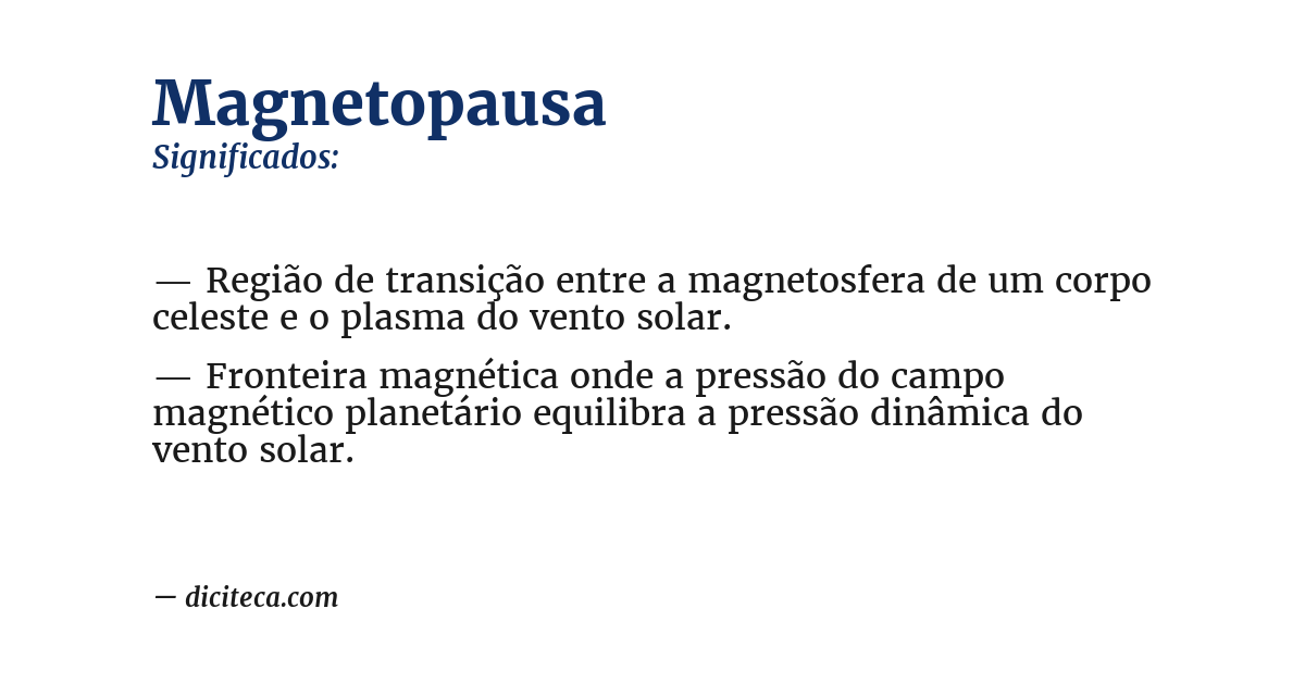 Significado de magnetopausa