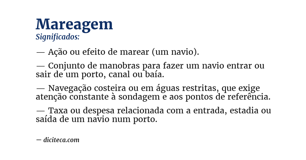 Significado de mareagem