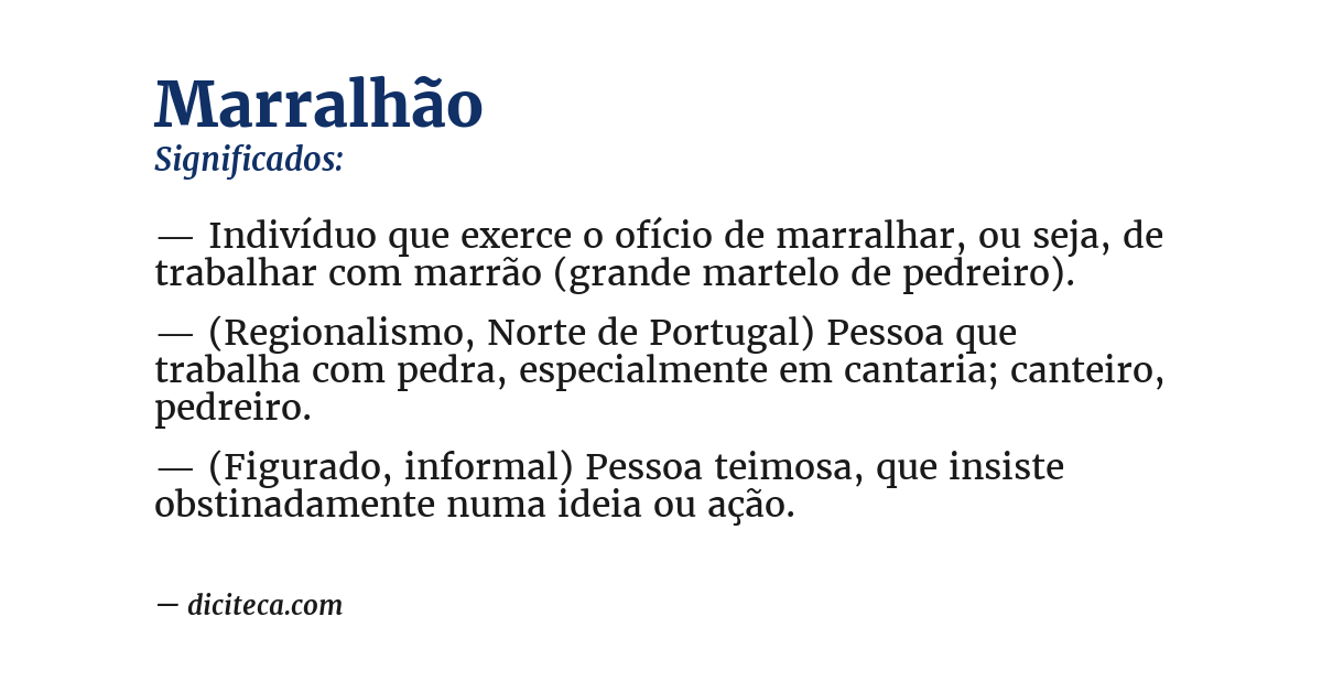 Significado de marralhão