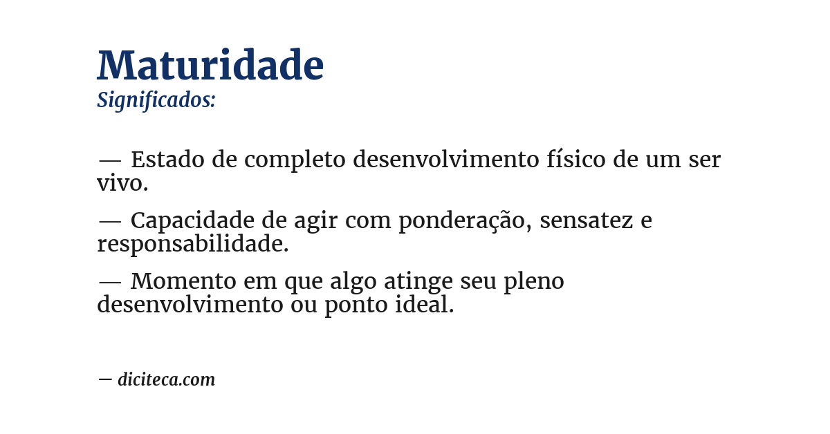 Significado de maturidade