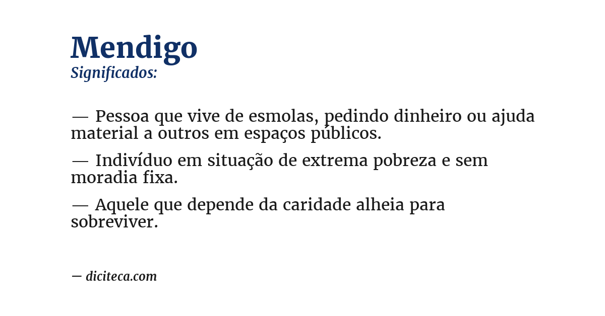 Significado de mendigo