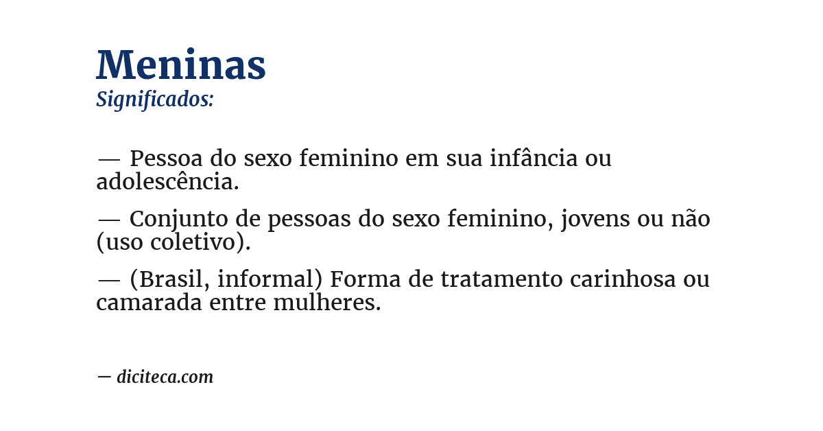 Significado de meninas