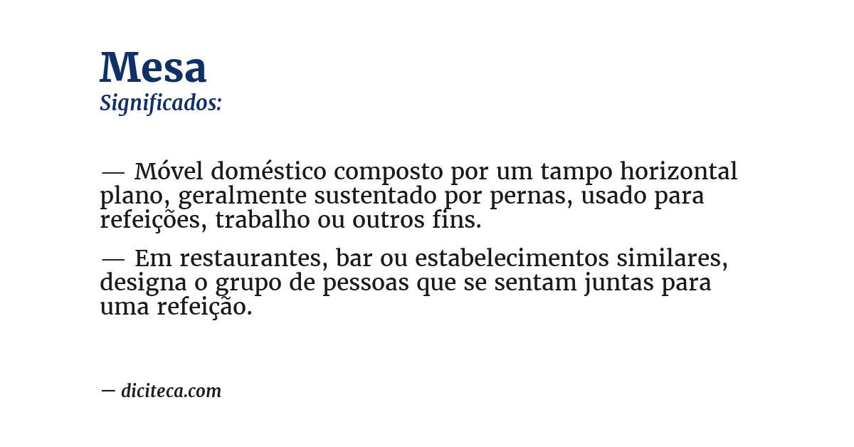 Significado de mesa