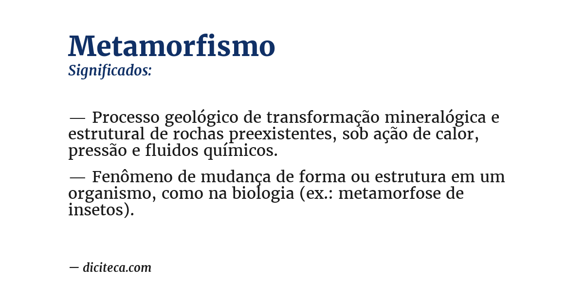 Significado de metamorfismo