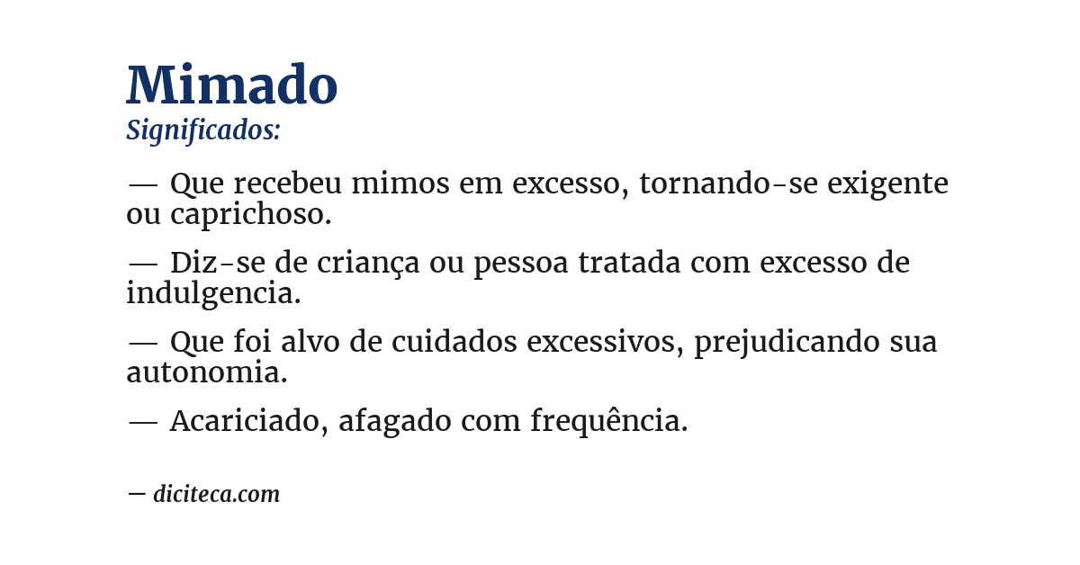 Significado de mimado