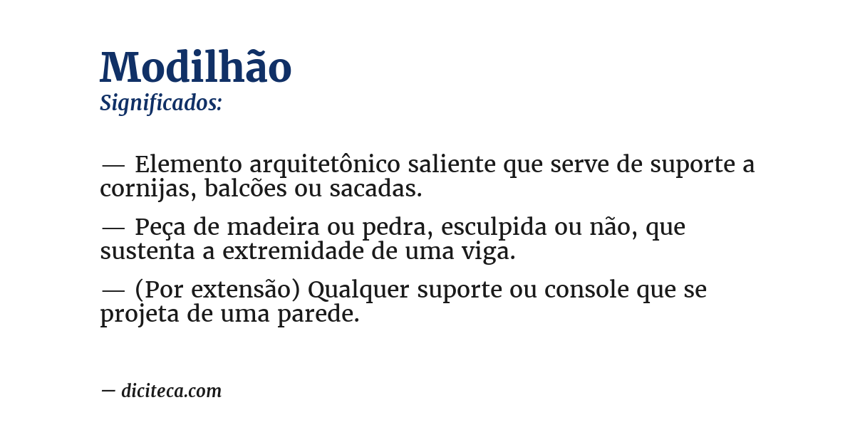 Significado de modilhão