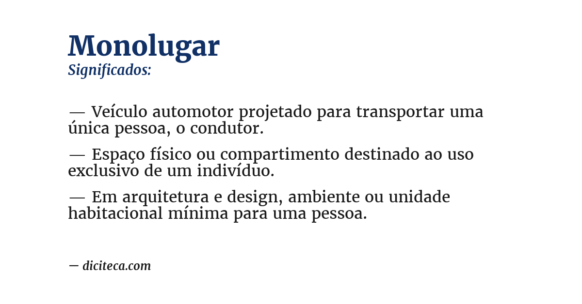 Significado de monolugar