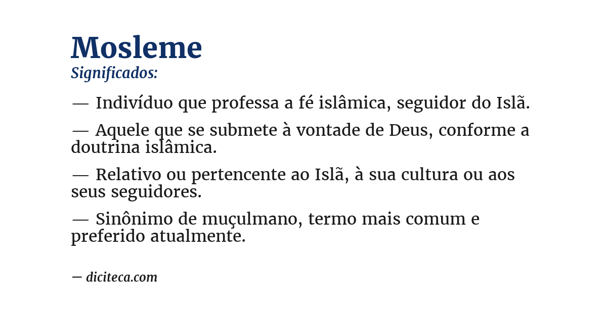 Significado de mosleme