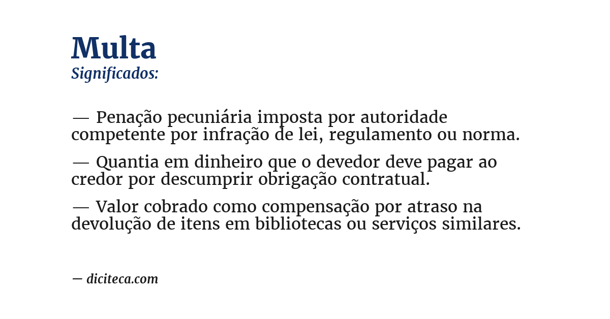 Significado de multa