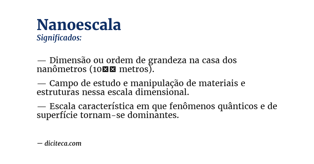 Significado de nanoescala