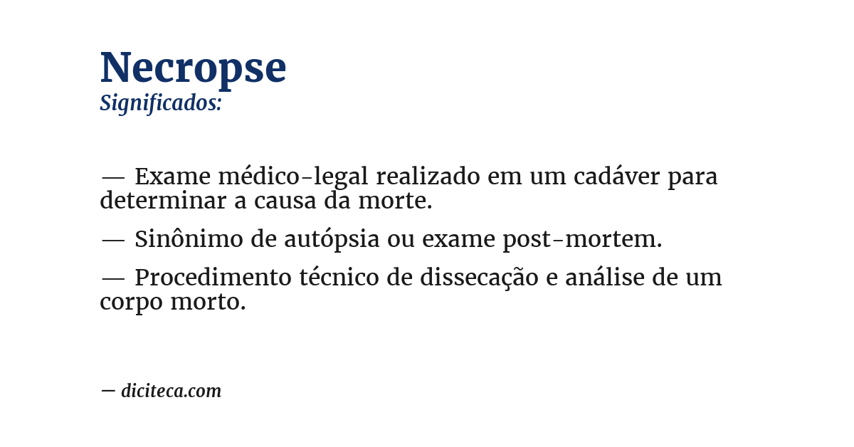 Significado de necropse