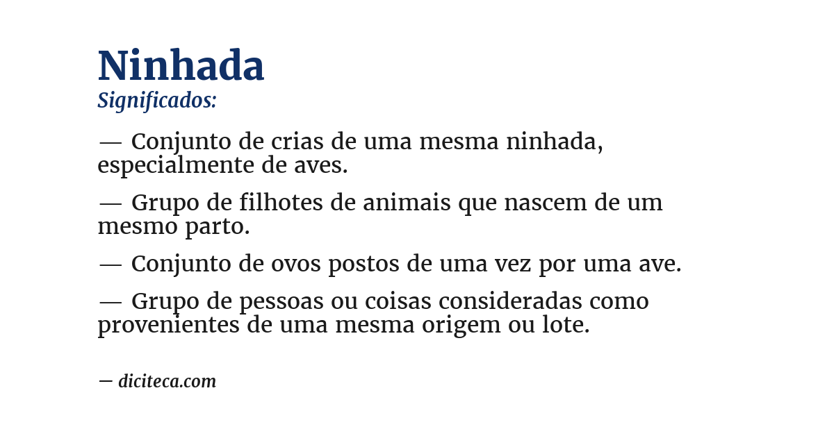 Significado de ninhada