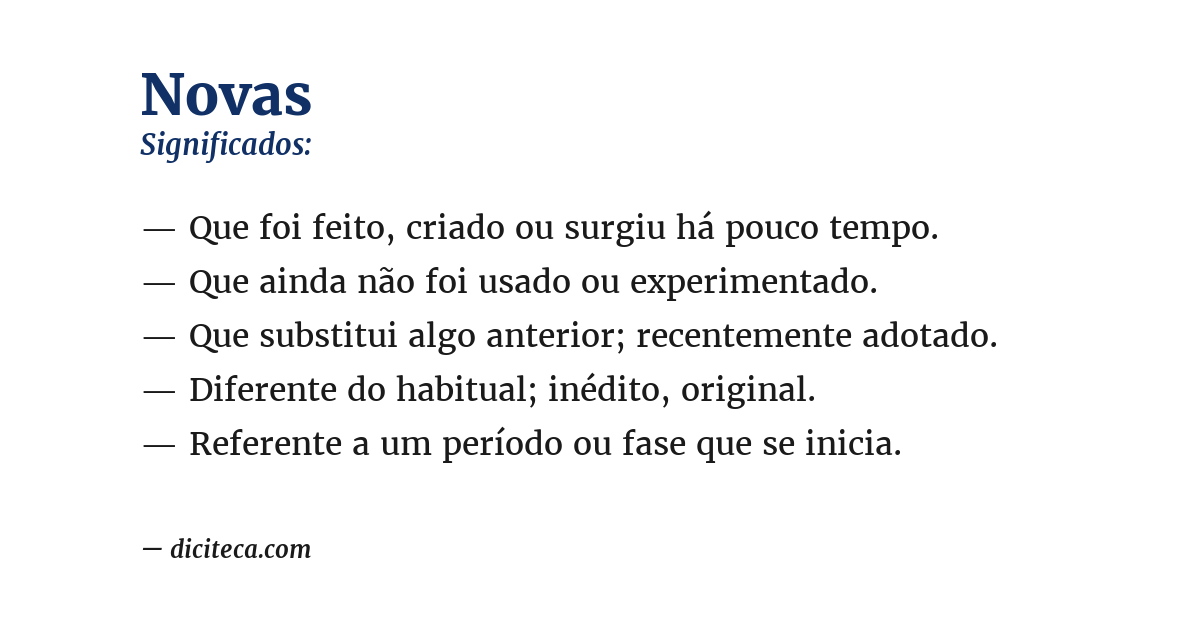 Significado de novas