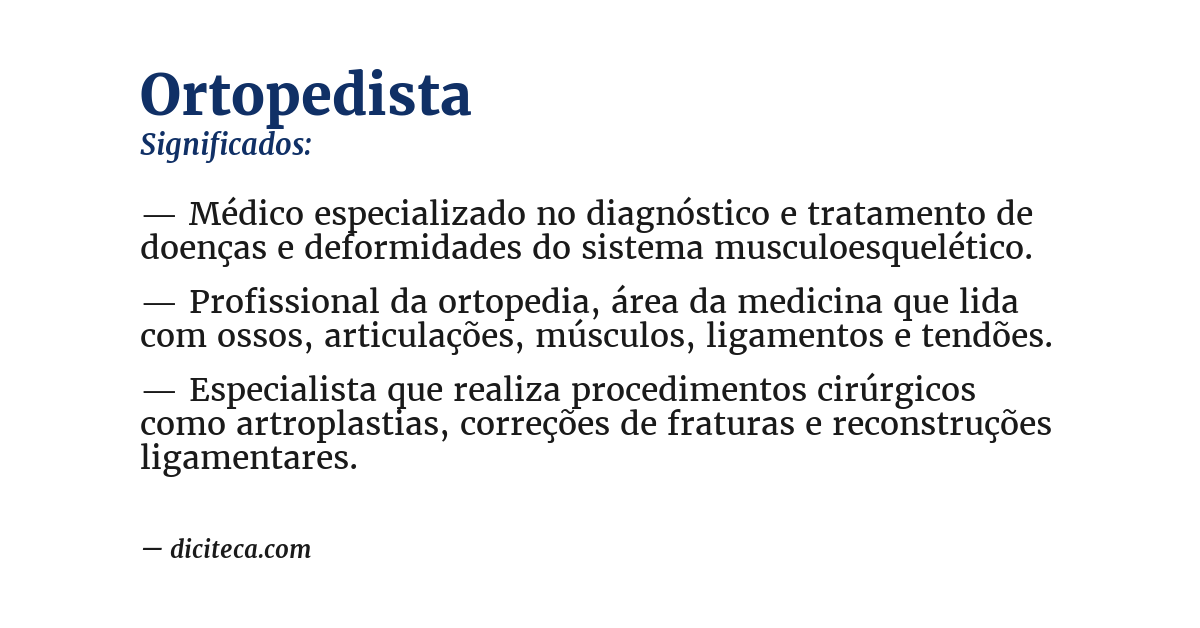 Significado de ortopedista