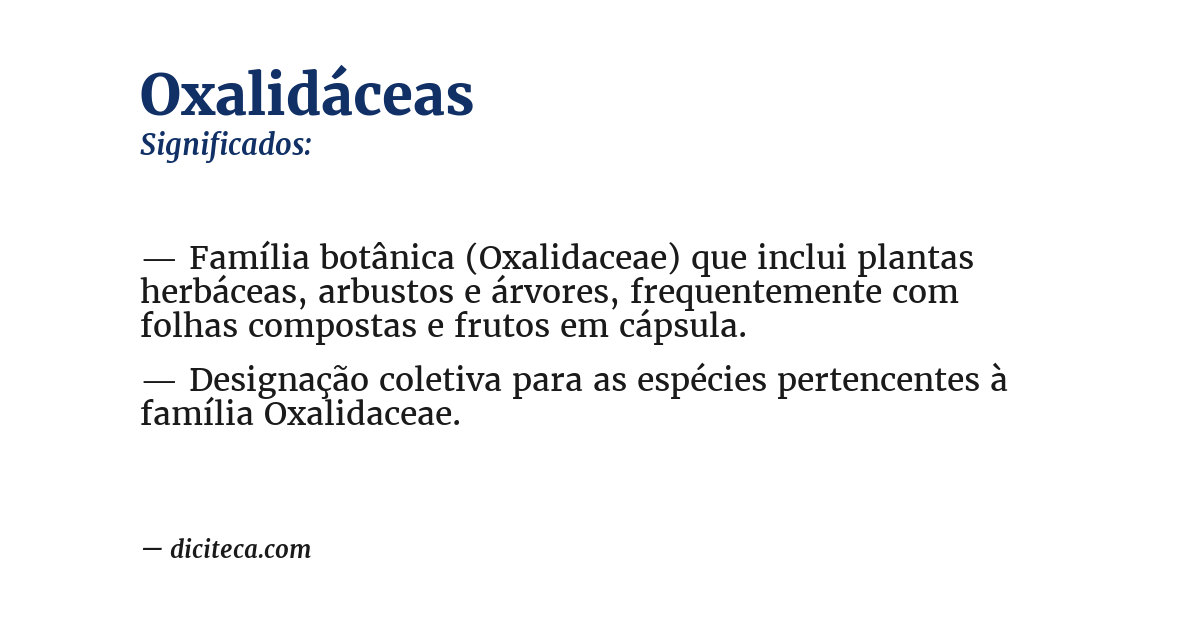Significado de oxalidáceas