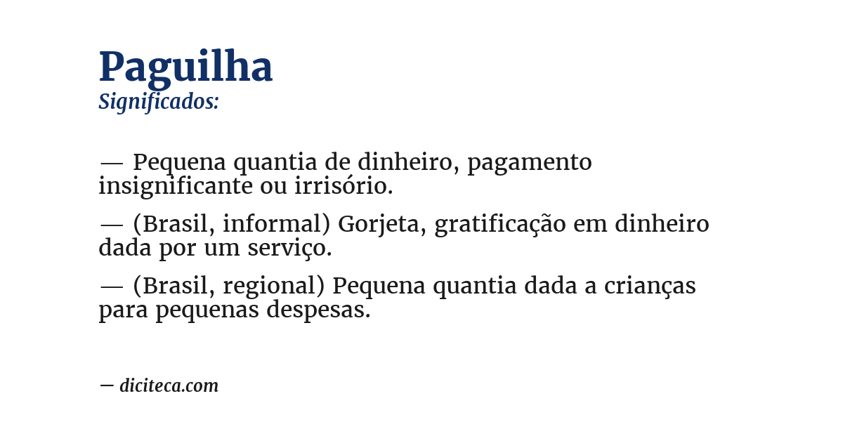 Significado de paguilha