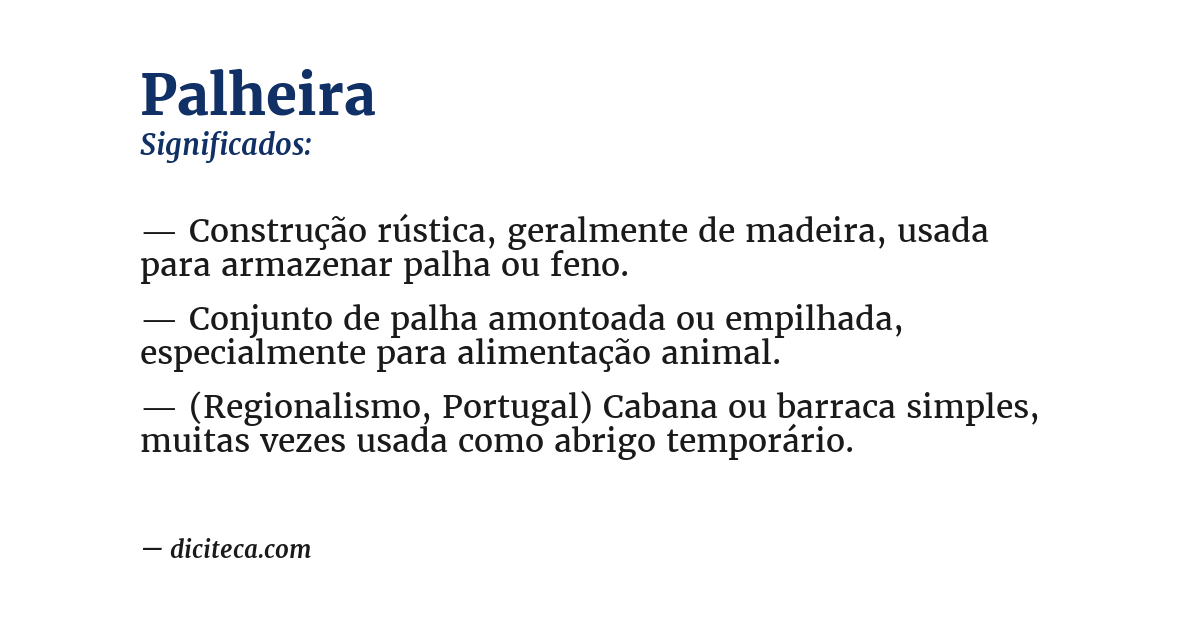 Significado de palheira