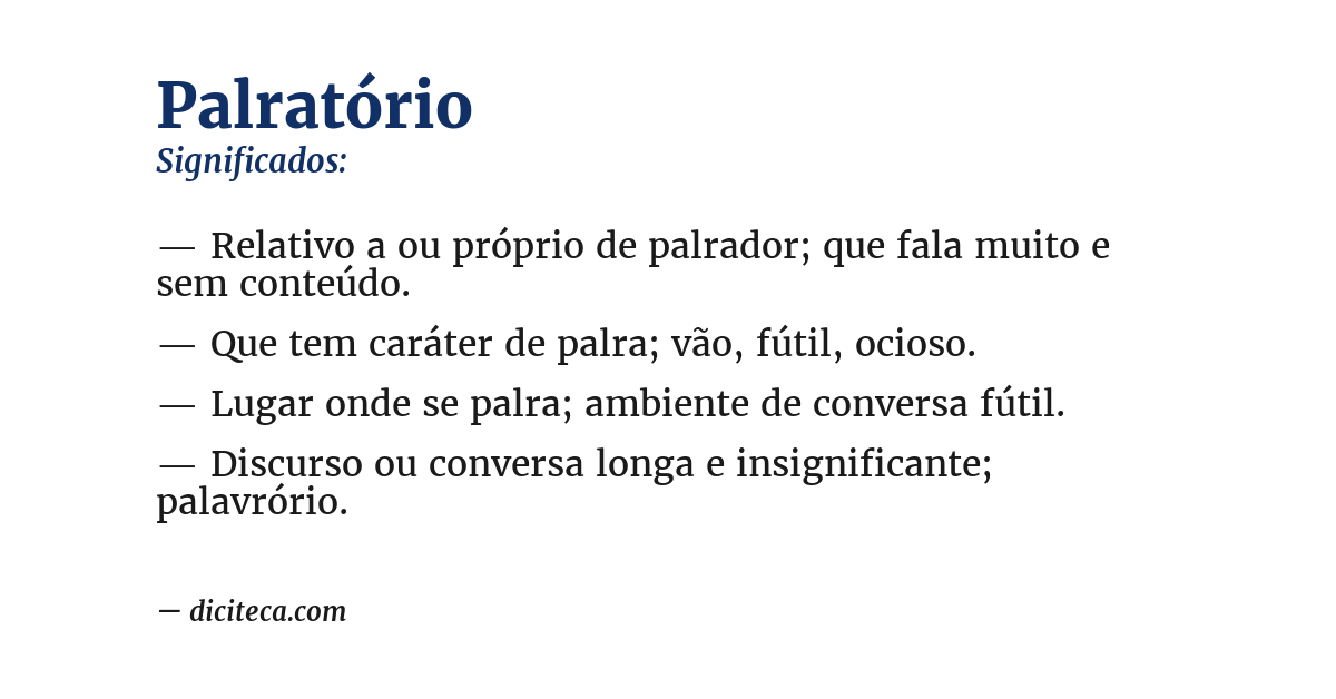Significado de palratório