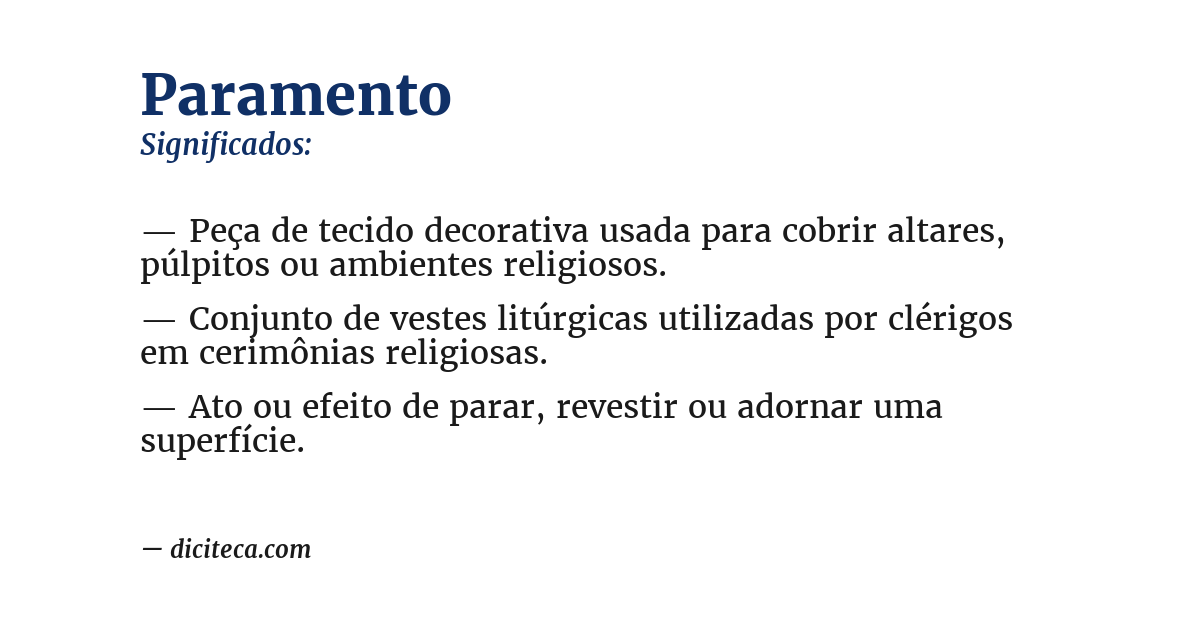 Significado de paramento