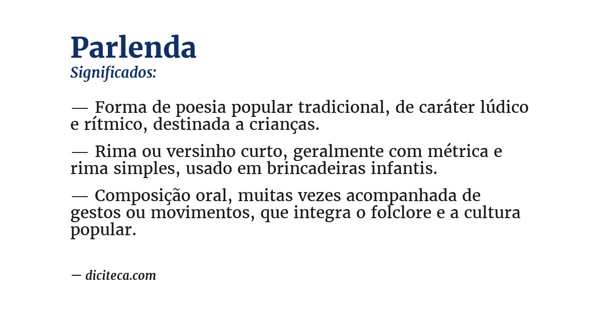 Significado de parlenda