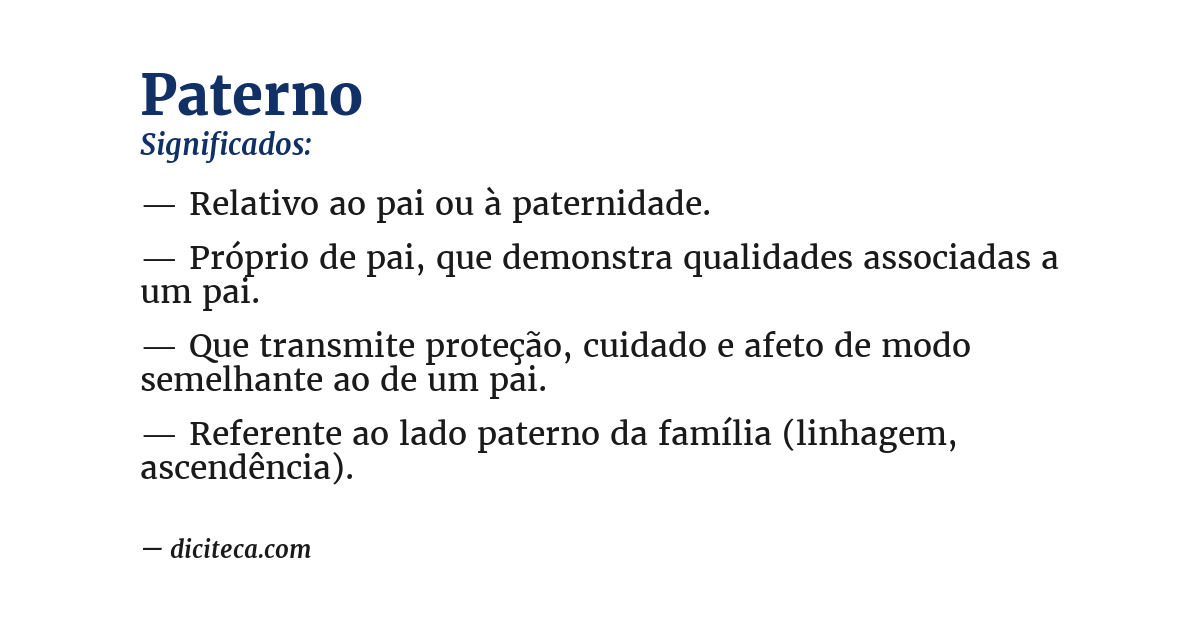Significado de paterno