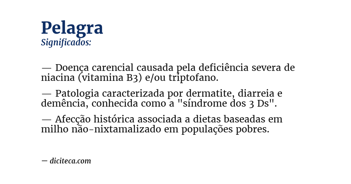 Significado de pelagra