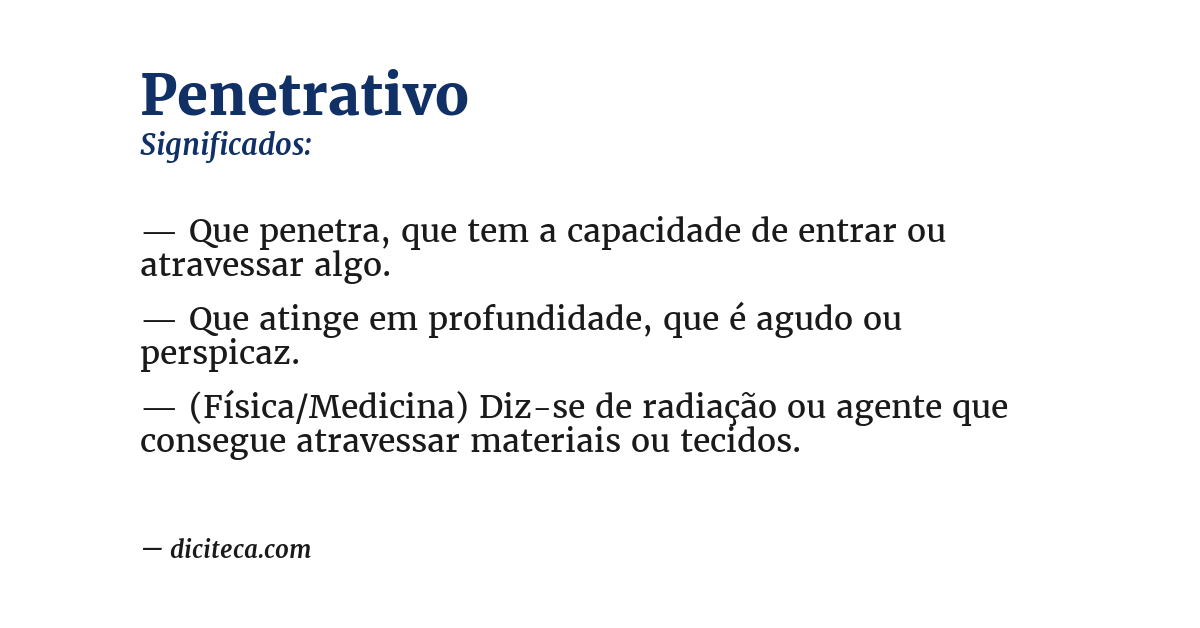 Significado de penetrativo