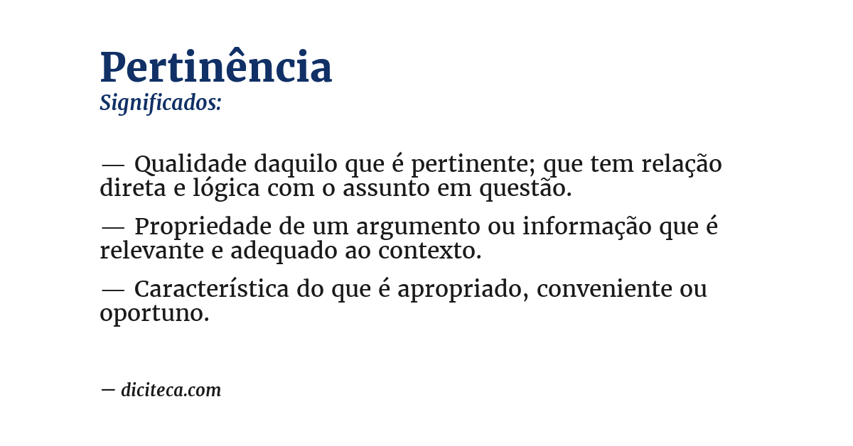 Significado de pertinência