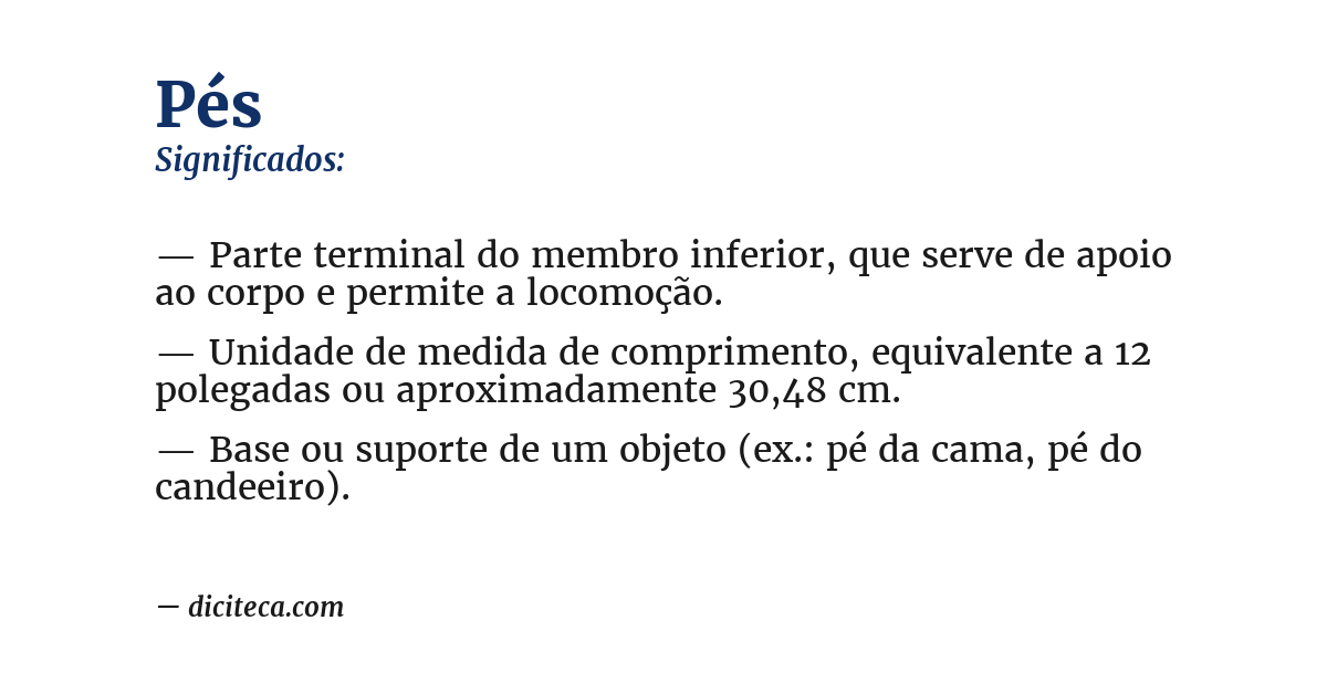 Significado de pés
