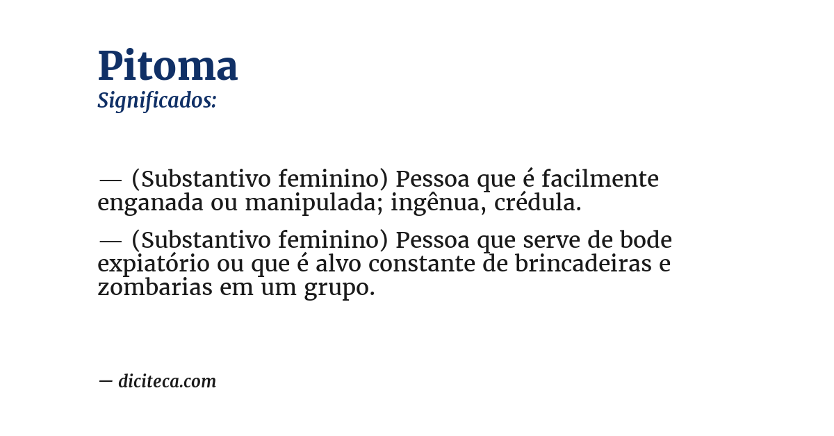 Significado de pitoma