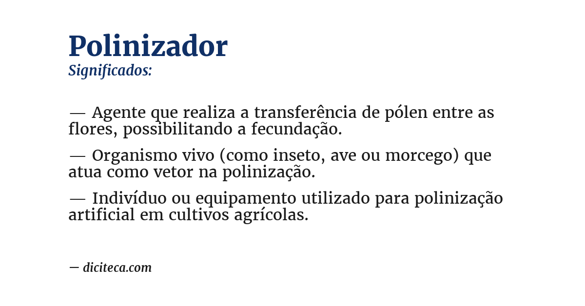 Significado de polinizador