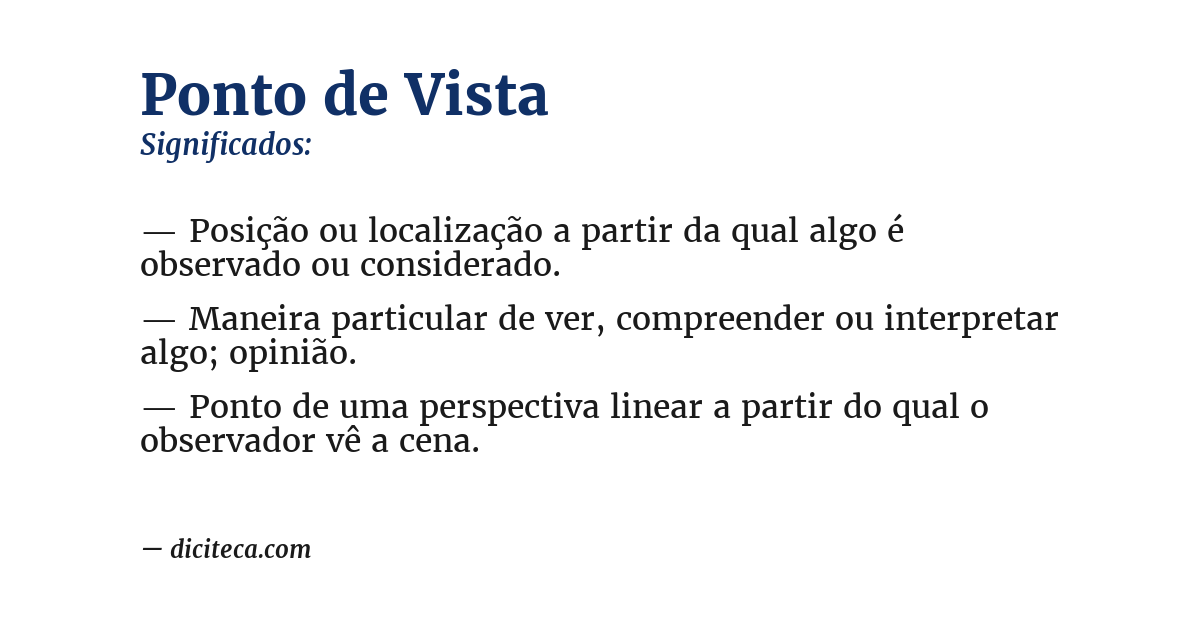 Significado de ponto de vista