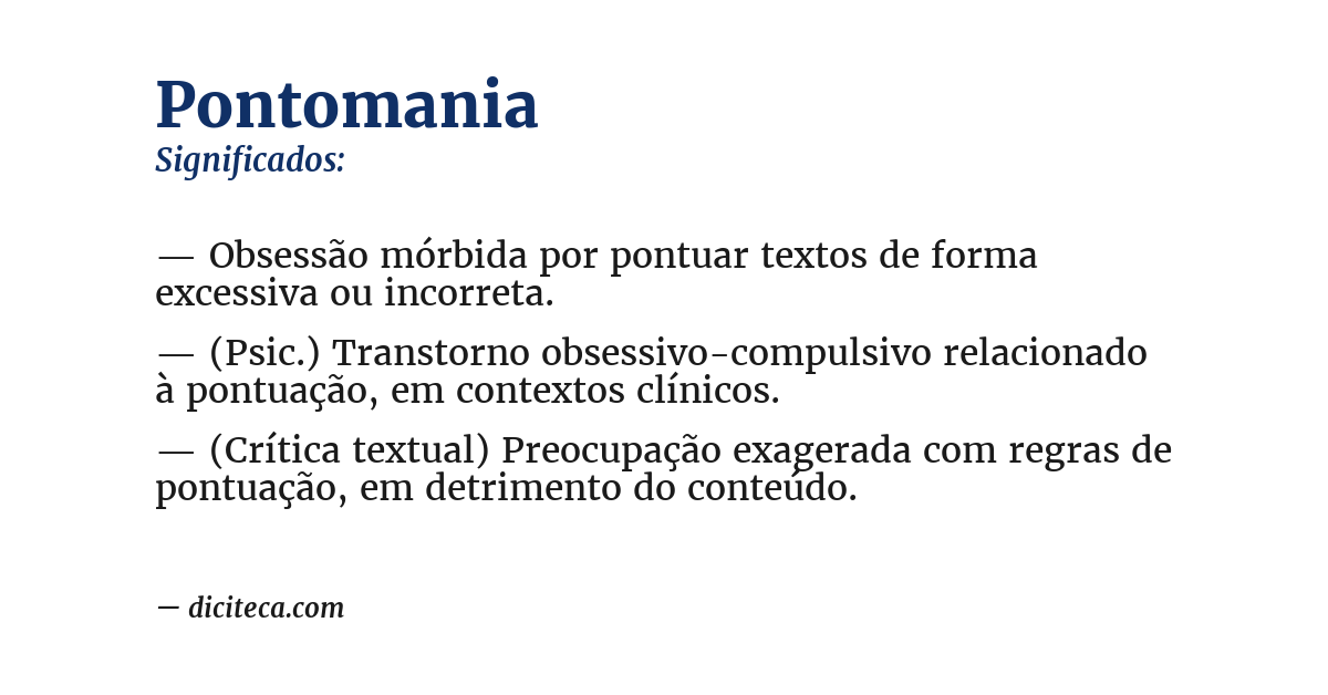 Significado de pontomania