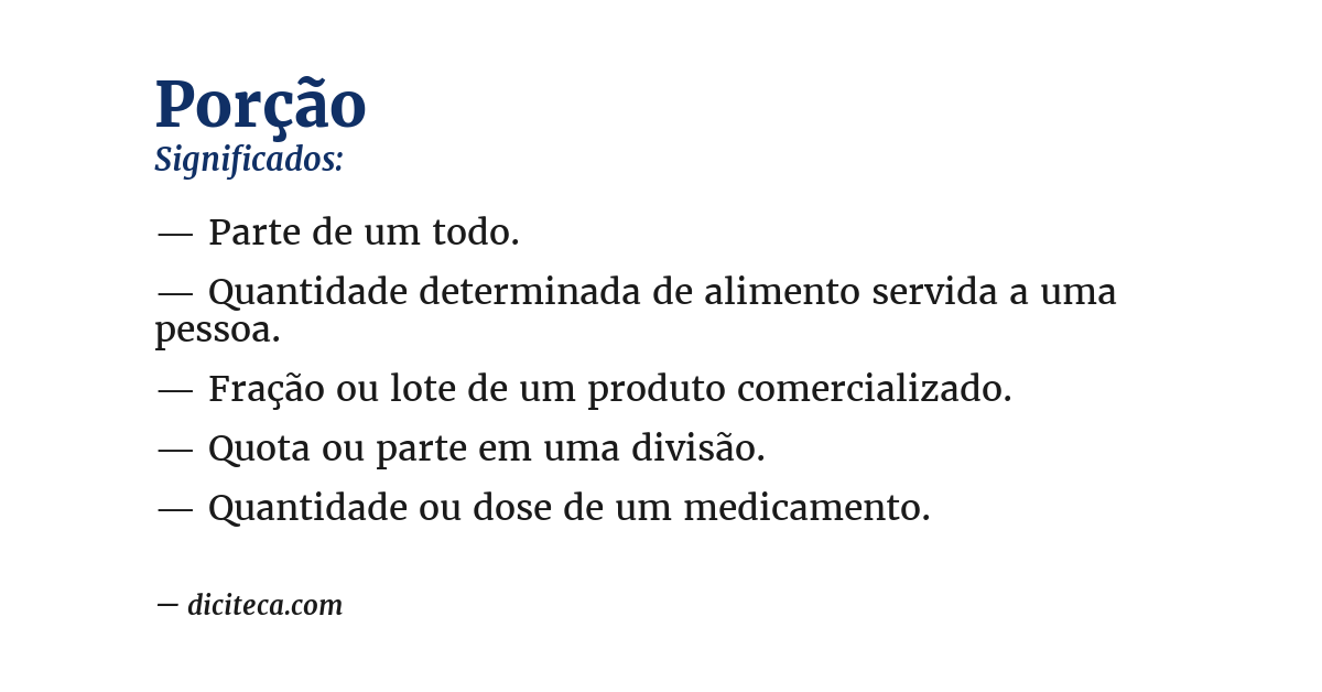 Significado de porção