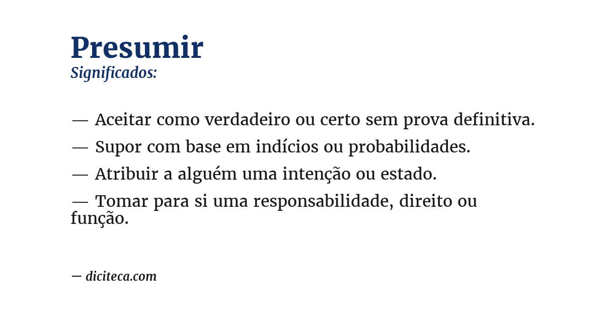 Significado de presumir