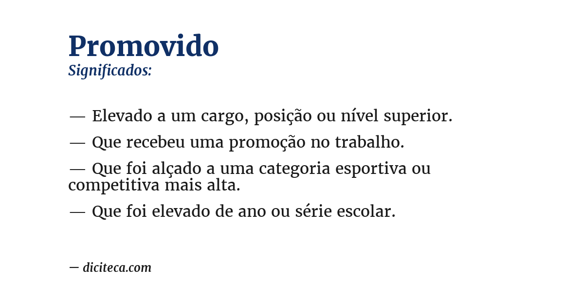 Significado de promovido