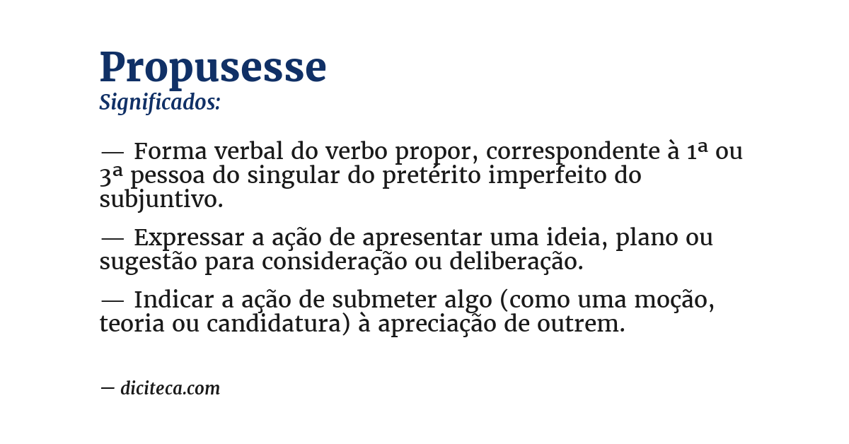 Significado de propusesse