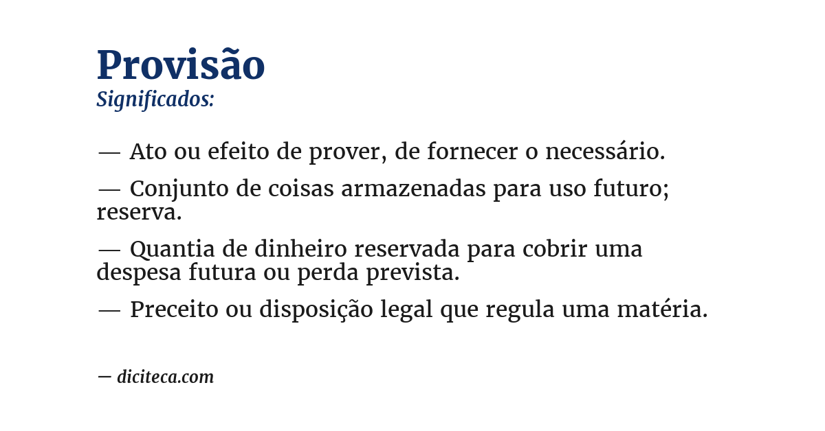 Significado de provisão