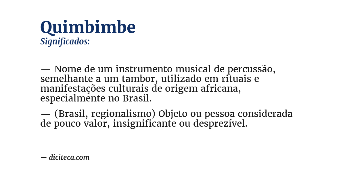 Significado de quimbimbe