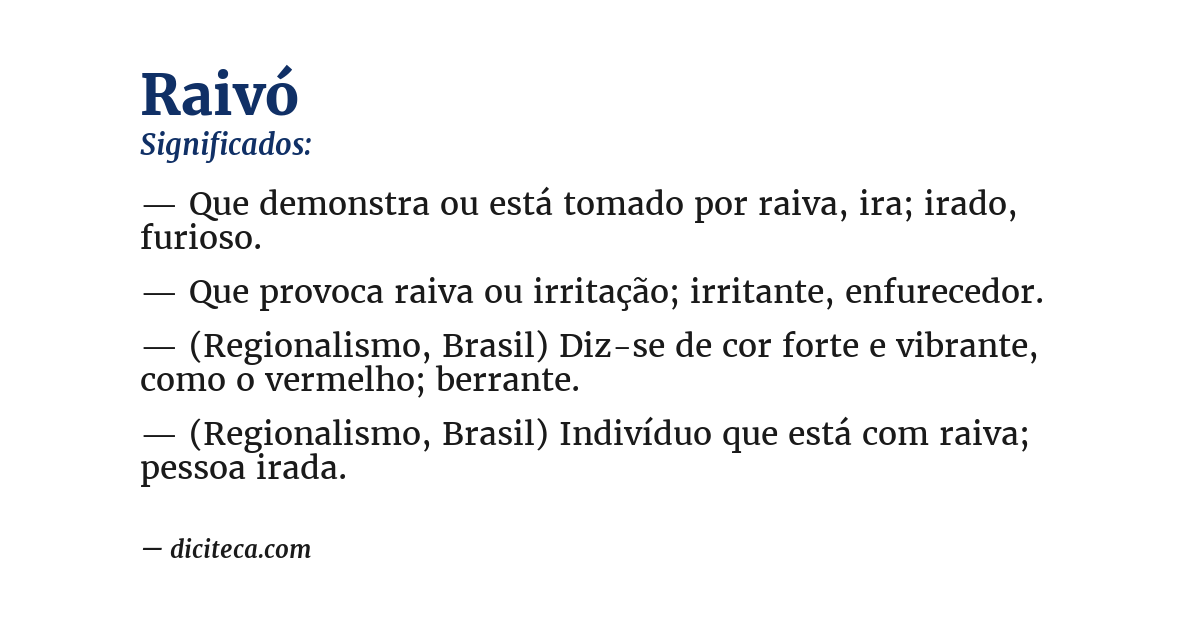 Significado de raivó