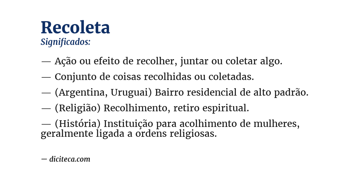 Significado de recoleta