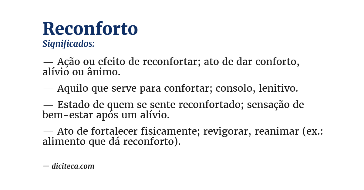Significado de reconforto